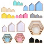 US $11.15 23% OFF|wooden house crafts ins Nordic racks children's room wood decoration kids Home decor modern wedding event ornaments wall shelf|Party DIY Decorations|