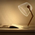 US $16.56 31% OFF|3D Effect Stereo Vision LED Desk Lamp Wood Support Acrylic Lampshade LED Light Living Room Bedroom Reading Lamp With USB Plug|desk lamp wood|lamp woodbedroom lamp