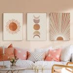US $2.4 51% OFF|Abstract Landscape Sun and Moon Scene Boho Canvas Prints Painting Wall Art Pictures Posters for Living Room Home Decor No Frame|Painting & Calligraphy|