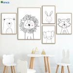 US $3.04 48% OFF|Lion Rabbit Bear Elephant Raccoon Wall Art Canvas Painting Nordic Posters And Prints Nursery Wall Pictures Baby Kids Room Decor|Painting & Calligraphy|