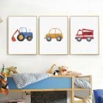 US $3.05 49% OFF|Cute Machine Boys Blue Tractor Fire Truck Canvas Paintings Wall Art Pictures Gift Posters and Prints for Kids Room Home Decor|Painting & Calligraphy|