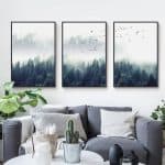 US $3.37 55% OFF|Nordic Natural Scenery Forest Tree Lanscape Poster Green Plant Canvas Painting Scandinavian Decor Living Room Home Wall Picture|Painting & Calligraphy|