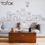 US $3.39 20% OFF|Tofok Cartoon Animal Wall Sticker Shy Bear Fox Baby Children Room Creative Nursery Decals Adhesive Home Decor Wallpaper Supply|Wall Stickers|