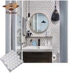US $3.69 44% OFF|Hexagon Off White Vinyl Sticker Self Adhesive Wallpaper 3D Peel and Stick Square Wall Tiles for Kitchen and Bathroom Backsplash|Wall Stickers|