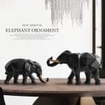 US $39.68 32% OFF|Elephant figurine 2/set resin for home office hotel decoration tabletop animal modern craft India white Elephant statue decor|Figurines & Miniatures|