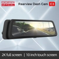 DDPai Mola E3 – מצלמת רכב כפולה משולבת מראה אחורית עם מסך מגע מלא 10" רק ב$65.99!