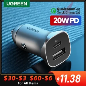 UGREEN Car Charger Type C Fast USB Charger for iPhone 13 12 Xiaomi Car Charging Quick.jpg Q90.jpg