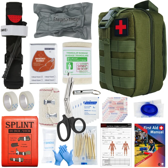 First Aid Survival Kit Tactical IFAK Pouch Supplied full set Molle Camping Kit with 18