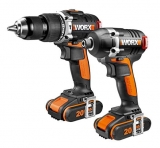 WORX  20V Lithium-Ion Brushless Motor Impact Driver and Hammer Drill – סט מברגה ומקדחת אימפקט חזקות!