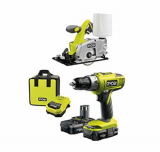 Ryobi ONE+ Cordless Combi Drill with 2 x Batteries – מברגה/מקדחה + מסור + סוללות