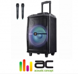 בידורית קריוקי Bluetooth – מבית Acoustic Concept – דגם AC-H12L – עם 2 מיקרופונים אלחוטיים ושלט -מעודפים: רק 499 ₪,[נמוך מזאפ ב- 46 ₪] כולל משלוח + אחריות שנה!