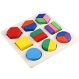 משחק לפיתוח החשיבה: פאזל גיאומטרי לילדים – עשוי מעץ צבעוני –  ב- 0.99 $