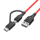 כבל בליצוולף ארוך (1.8 מטר) חזק ומהיר – עם חיבור USB-C ומיקרו USB רק ב$3.69