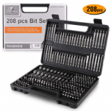 208 Piece Screwdriver Bit Set Security Bit Chrome Vanadium Steel Professional Ended Screw Tools Box by WULFPOWERPRO – –