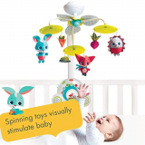 Tiny Love Soothe ‘n Groove Mobile, Musical Cot Mobile Suitable from Birth, 0+ Months, 18 Melodies, Meadow Days