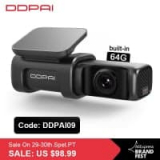 DDPai Dash Cam Mini5 4K – מצלמת רכב איכותית במיוחד עם 4K, זיכרון מובנה 64GB, GPS וWIFI 5GHZ!