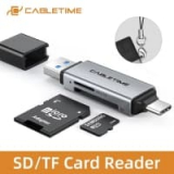 תמיד שימושי! קורא כרטיסים CABLETIME עם חיבור USB וUSB-C רק ב6.59$!