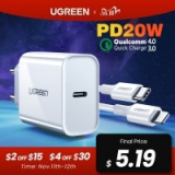 אייפוניסטים? זה בשבילכם! המטען UGREEN PD 20W תואם IPHONE 12 החדש+ QC4.0 רק ב$4.19! רק $8.96 עם כבל!