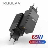 KUULAA GaN 65W – מטען מהיר חזק וקומפקטי עם 2 פורטים כולל טעינה מהירה USB-C PD וQC4.0 והטענת מחשבים ניידים רק ב$11.94!