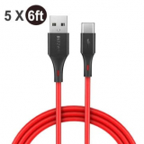 BlitzWolf® BW-TC15 3A – באנדל 5 כבלי USB-C איכותיים רק ב$9.99 עם משלוח חינם!