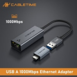 מתאם רשת חוטית – CABLETIME USB Ethernet Adapter – חיבור USB/ USB-C ב$9.08 – $13.49