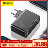 מטען מהיר Baseus GaN Charger 100W עם 4 פורטים + כבל USB-C PD 100W תומך טעינה מהירה USB-C PD + Quick Charge 4.0 רק ב33.81$!
