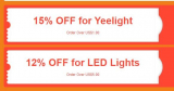 15% הנחה על מנורות חכמות YEELIGHT ו12% הנחה על כל קטוגרית התאורה בבנגוד!