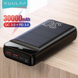 סוללת גיבוי / מטען נייד בנפח ענק – KUULAA Power Bank 30000mAh QC PD 3.0 רק ב25.99$