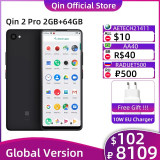 124.32US $ 13% OFF|Global Version QIN 2 Pro 2GB 64GB Mobile Phone 5.5” Full Screen 576*1440P13MP Rear Camera Smartphone 2100mAh Battery Android 9|Cellphones|