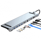 דונגל – סטנד עם 11 פורטים! Type-C USB Hub Stand 4K 100W PD ב$32.99!