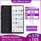 116.49US $ 20% OFF|Global Version QIN 2 Pro 2GB 64GB Mobile Phone 5.5" Full Screen 576*1440P13MP Rear Camera Smartphone 2100mAh Battery Android 9|Cellphones|