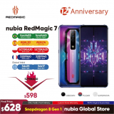 גרסה גלובלית Nubia RedMagic 7 טלפון גיימינג Snapdragon 8 Gen 1 שבב דגל 65W GaN מטען 165Hz High Refresh Red Magic 7