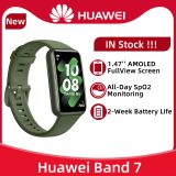 44.39US $ 40% OFF|Huawei Band 7 Smart Band Blood Oxygen 1.47" AMOLED Screen Heart Rate Tracker Smartband 2 Weeks Battery Life 5ATM Waterproof| |