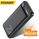 סוללת גיבוי מטען נייד Essager Power Bank 20000mAh 20W PD QC רק ב$21.19!