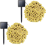 זוג תאורות סולאריות לגינה עם 200 נורות LED רק ב₪55!