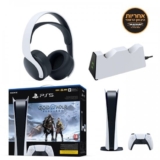 באנדל קונסולה PlayStation 5 + משחק God of War Ragnarök + אוזניות גיימינג אלחוטיות Sony 3D Pulse +עמדת טעינה כפולה ב₪2,829! ב