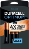 4 סוללות AAA Duracell Optimum ב₪24 + מבצע 50% הנחה על יחידה נוספת בקניית 2 ומעלה