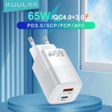 מטען מהיר KUULAA 65W GaN Charger עם USB-A + USB-C רק ב$15.52!