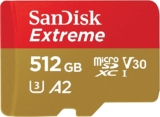 כרטיס זיכרון SanDisk 512GB Extreme (עד 190MB/s!) C10, U3, V30, 4K, 5K, A2 רק ב$34.99!