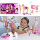 סט Barbie טיפול וטיפוח! בובת ברבי ובובות סוס ופוני עם 20+ אביזרים רק ב₪141!