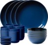 Corelle Stoneware Navy Blue – סט צלחות, קערות וכוסות עבודת יד 16 חלקים  ל4 סועדים רק ב$59.66 ומשלוח חינם!