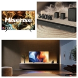 גדול! טלויזיה חכמה Hisense 98” 4K 120Hz QLED TV 98U7H ומקרן קול 5.1 ערוצים עם סאבוופר אלחוטי ורמקולים אחוריים Hisense במתנה רק ב₪14,240