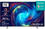 טלוויזיה חכמה Hisense “75 UHD 4K QLED+DLED 75E7KQ PRO