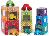 מוסך מכוניות מעץ למשחק התאמה ומיון Melissa & Doug רק ב$25.99!