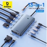 דונגל Baseus USB C עם 13 חיבורים באחד, DP 4K 60Hz 120Hz, 100W PD רק ב$30.42!