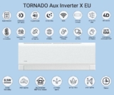 מזגן עילי Tornado Aux Inverter X EU 12 9,550BTU Wi-Fi רק ב₪949 ומשלוח חינם! (ועוד דגמים בסדרה בהנחה שווה!)