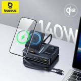מטען מתקפל אחד להכל! Baseus Nomos 140W Desktop Charger מטען תחנת עגינה עם כבל נגלל וטעינה אלחוטית רק ב₪187!