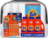 סט נסיעות Tide עם מגבונים וספריי מסיר כתמים, סבון כביסה וספריי גיהוץ קל רק ב₪84!