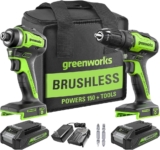 סט מקדחה/מברגה ומברגת אימפקט Greenworks 24V ב₪416!