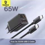 מטען מהיר Baseus 65W GaN 6 Pro עם 4 פורטים וכבל 100W רק ב$17.49!